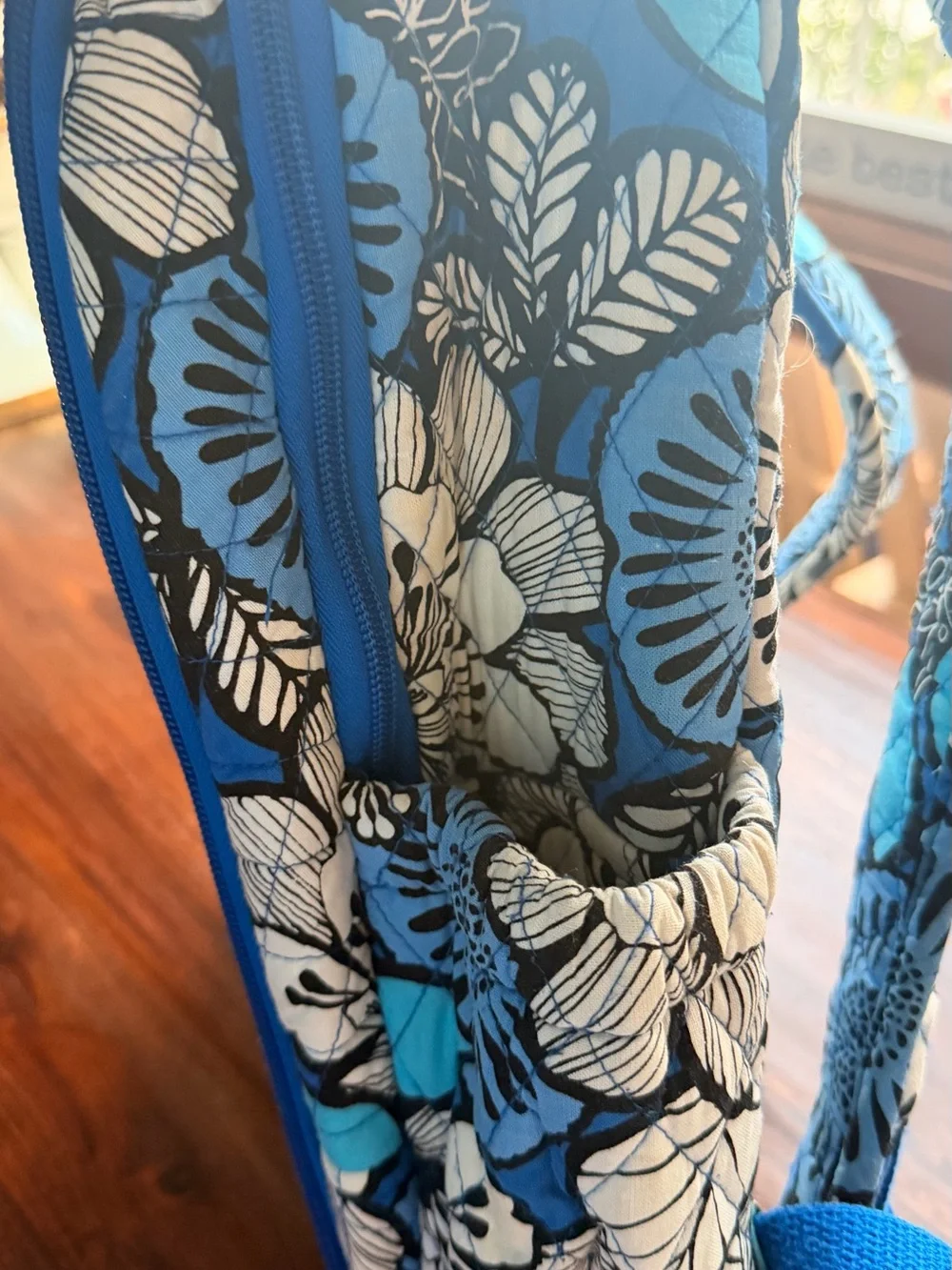 Vera Bradley Blue Bayou Quilted Backpack with Laptop Compartment